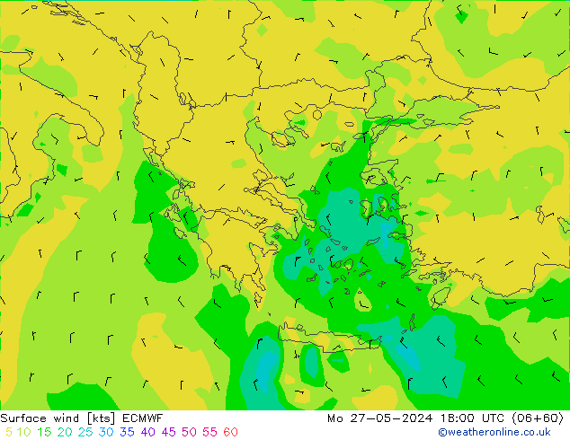 Viento 10 m ECMWF lun 27.05.2024 18 UTC