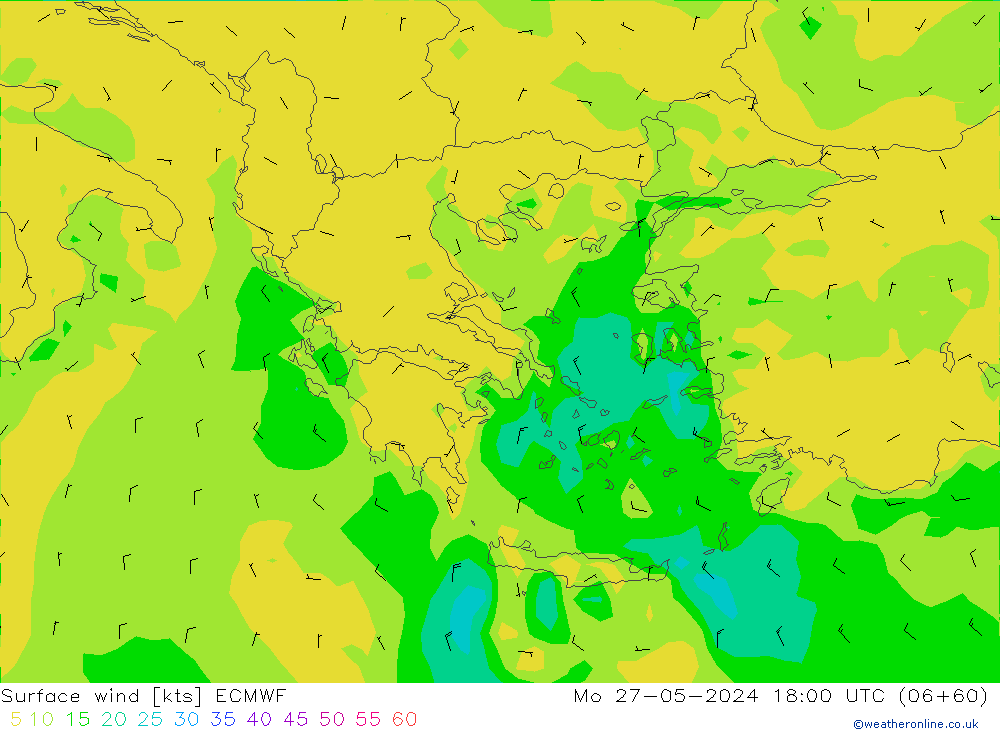 Viento 10 m ECMWF lun 27.05.2024 18 UTC