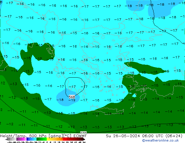 Z500/Rain (+SLP)/Z850 ECMWF Su 26.05.2024 06 UTC