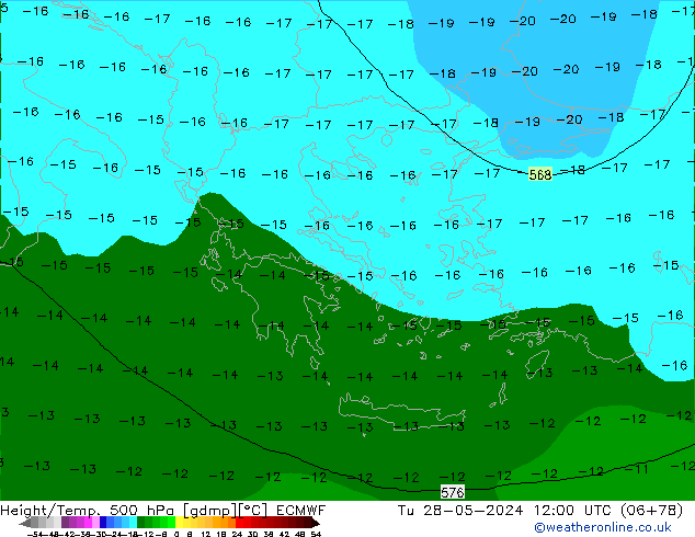 Z500/Rain (+SLP)/Z850 ECMWF mar 28.05.2024 12 UTC