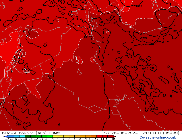 Theta-W 850hPa ECMWF So 26.05.2024 12 UTC