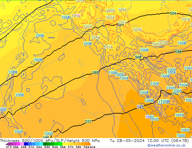 Thck 500-1000hPa ECMWF Ter 28.05.2024 12 UTC