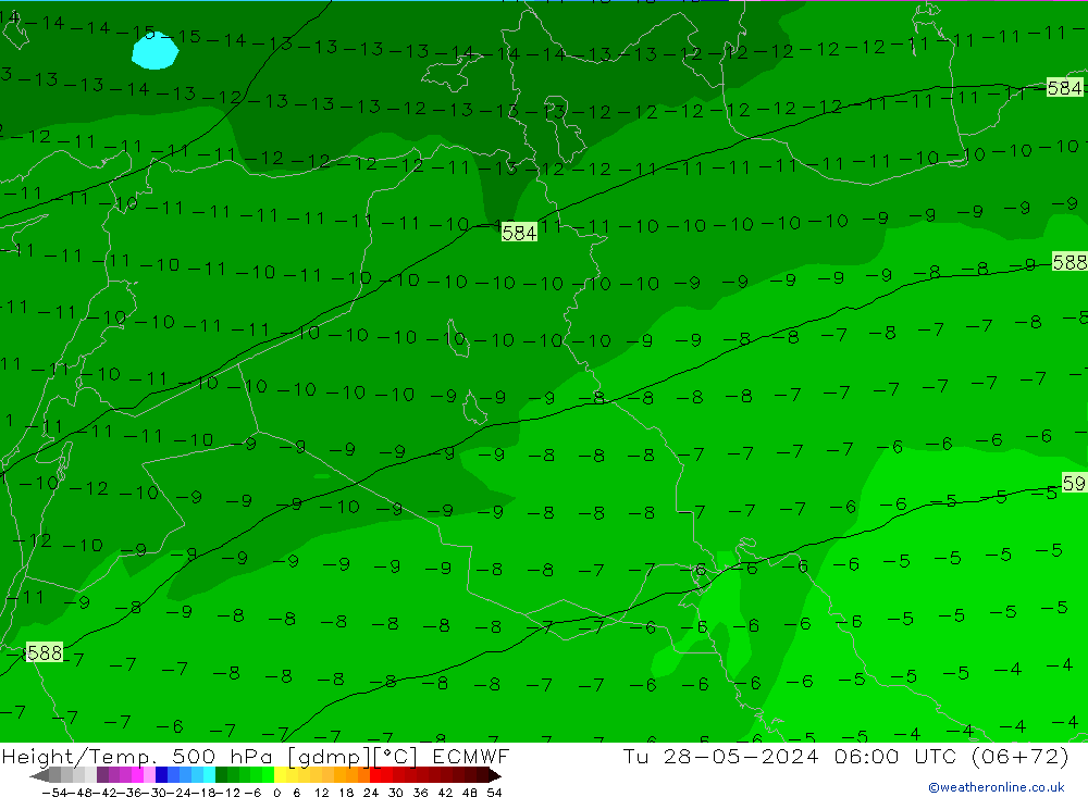 Z500/Yağmur (+YB)/Z850 ECMWF Sa 28.05.2024 06 UTC