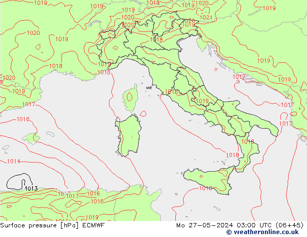 ciśnienie ECMWF pon. 27.05.2024 03 UTC