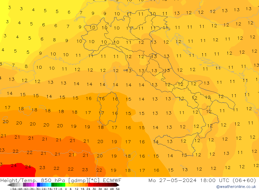 Z500/Rain (+SLP)/Z850 ECMWF pon. 27.05.2024 18 UTC