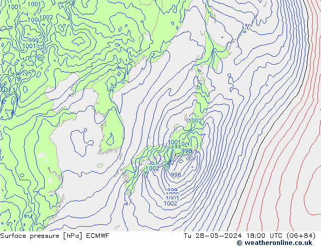 Surface pressure ECMWF Tu 28.05.2024 18 UTC