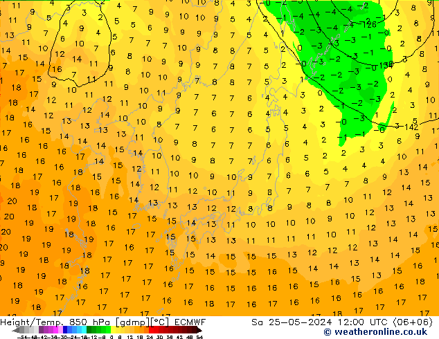 Z500/Rain (+SLP)/Z850 ECMWF so. 25.05.2024 12 UTC