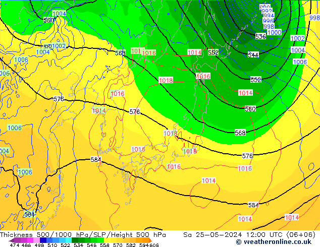 Thck 500-1000hPa ECMWF  25.05.2024 12 UTC