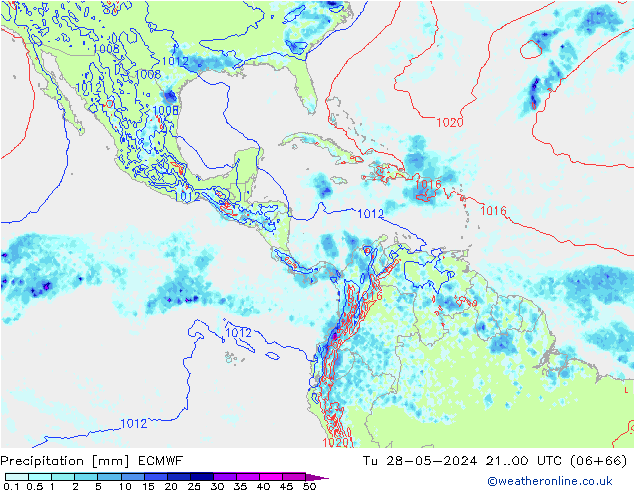 precipitação ECMWF Ter 28.05.2024 00 UTC