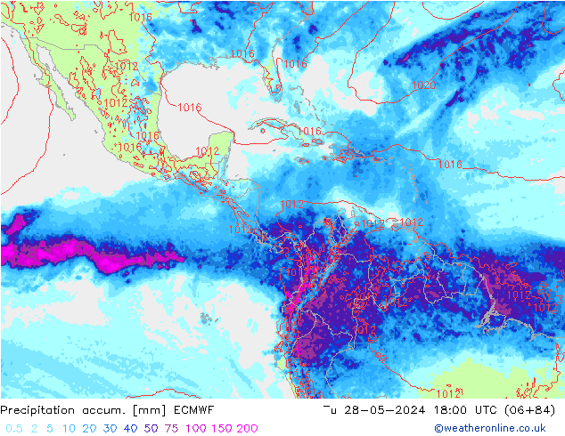 Totale neerslag ECMWF di 28.05.2024 18 UTC