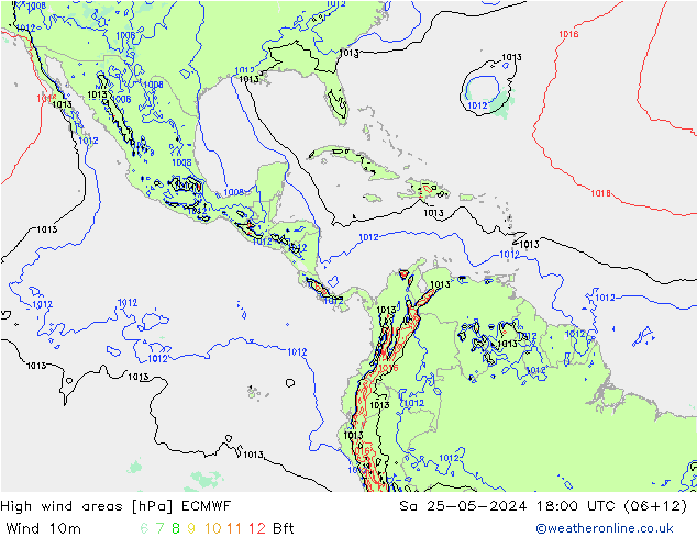 Windvelden ECMWF za 25.05.2024 18 UTC