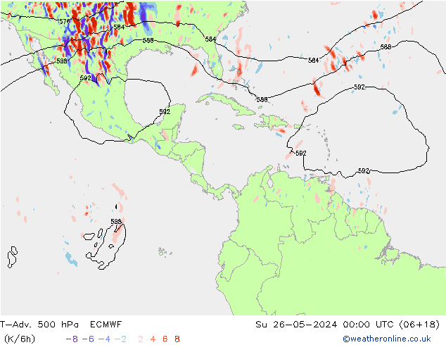 T-Adv. 500 hPa ECMWF Su 26.05.2024 00 UTC