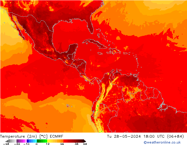 Temperatura (2m) ECMWF mar 28.05.2024 18 UTC