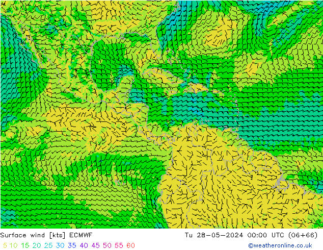 Rüzgar 10 m ECMWF Sa 28.05.2024 00 UTC