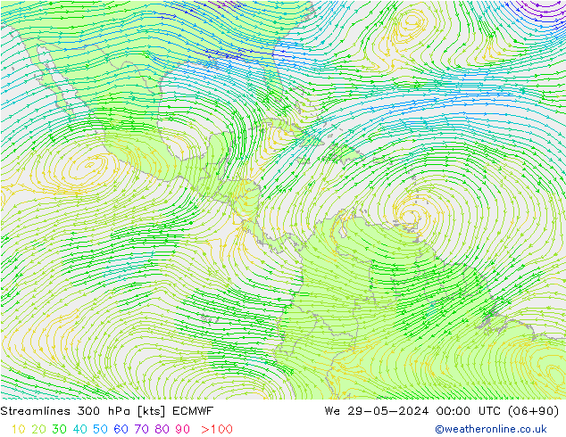 ветер 300 гПа ECMWF ср 29.05.2024 00 UTC