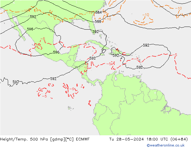 Height/Temp. 500 hPa ECMWF Ter 28.05.2024 18 UTC