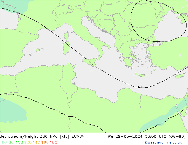 Courant-jet ECMWF mer 29.05.2024 00 UTC