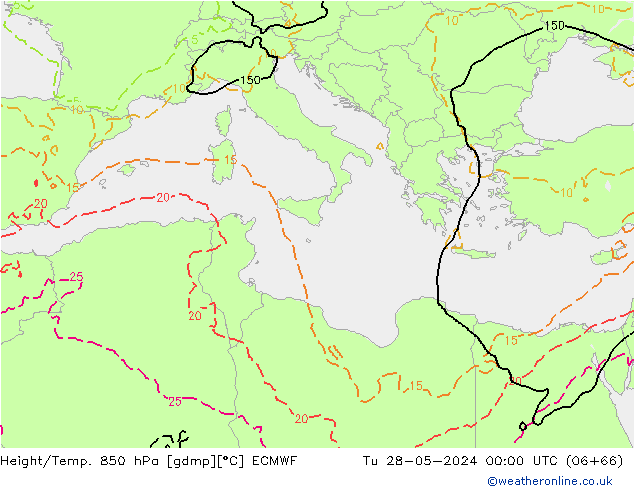 Z500/Rain (+SLP)/Z850 ECMWF Tu 28.05.2024 00 UTC