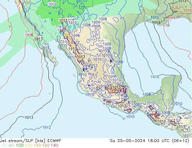 Jet stream/SLP ECMWF Sa 25.05.2024 18 UTC