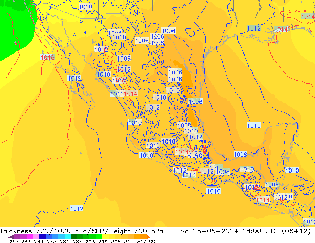 Thck 700-1000 hPa ECMWF Sa 25.05.2024 18 UTC