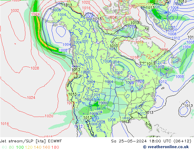 джет/приземное давление ECMWF сб 25.05.2024 18 UTC