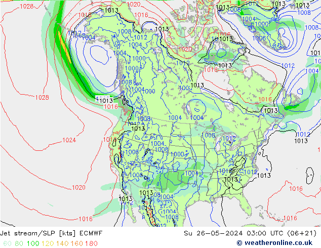 Polarjet/Bodendruck ECMWF So 26.05.2024 03 UTC