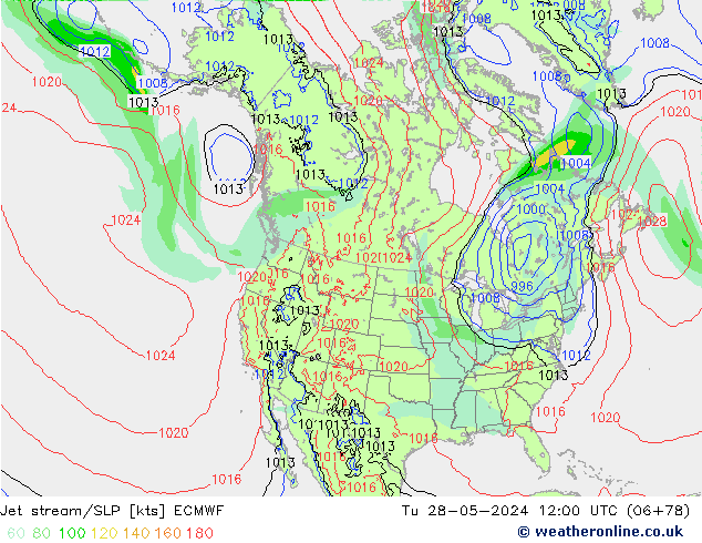 Corrente a getto ECMWF mar 28.05.2024 12 UTC