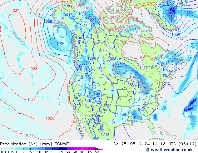 Precipitation (6h) ECMWF So 25.05.2024 18 UTC