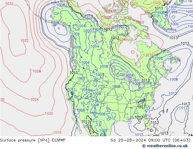 Luchtdruk (Grond) ECMWF za 25.05.2024 09 UTC