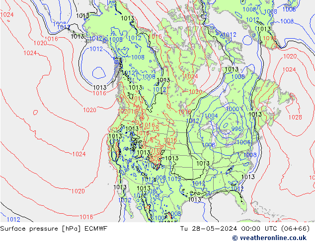 Presión superficial ECMWF mar 28.05.2024 00 UTC