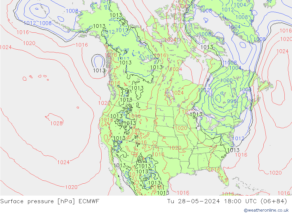 приземное давление ECMWF вт 28.05.2024 18 UTC