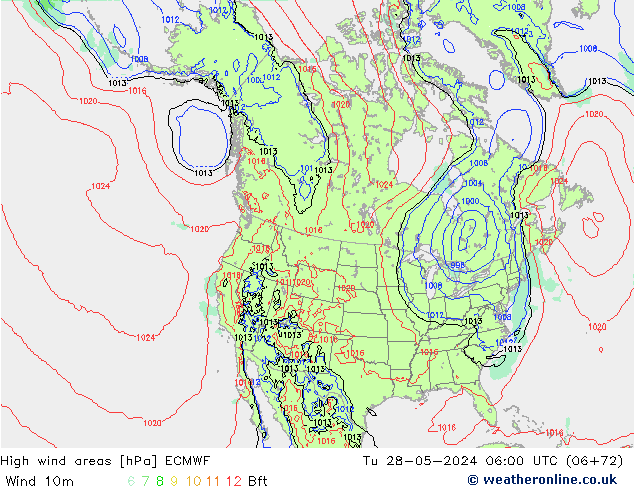 Windvelden ECMWF di 28.05.2024 06 UTC