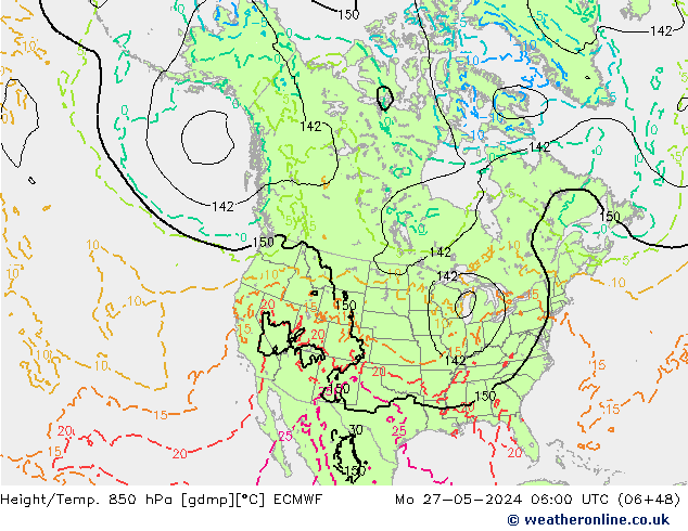 Z500/Rain (+SLP)/Z850 ECMWF Mo 27.05.2024 06 UTC