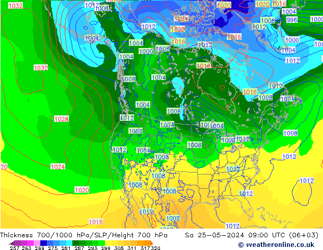 Thck 700-1000 hPa ECMWF so. 25.05.2024 09 UTC