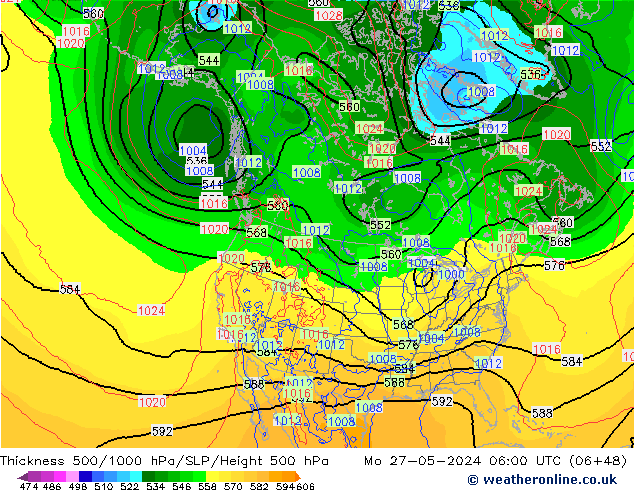 Thck 500-1000hPa ECMWF  27.05.2024 06 UTC