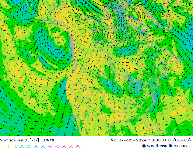 Surface wind ECMWF Po 27.05.2024 18 UTC