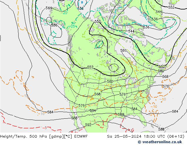 Z500/Rain (+SLP)/Z850 ECMWF sáb 25.05.2024 18 UTC