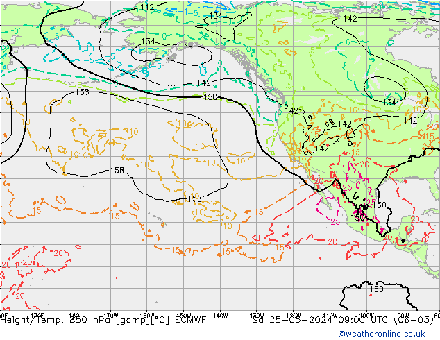 Height/Temp. 850 hPa ECMWF  25.05.2024 09 UTC