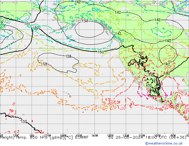 Z500/Rain (+SLP)/Z850 ECMWF Su 26.05.2024 18 UTC