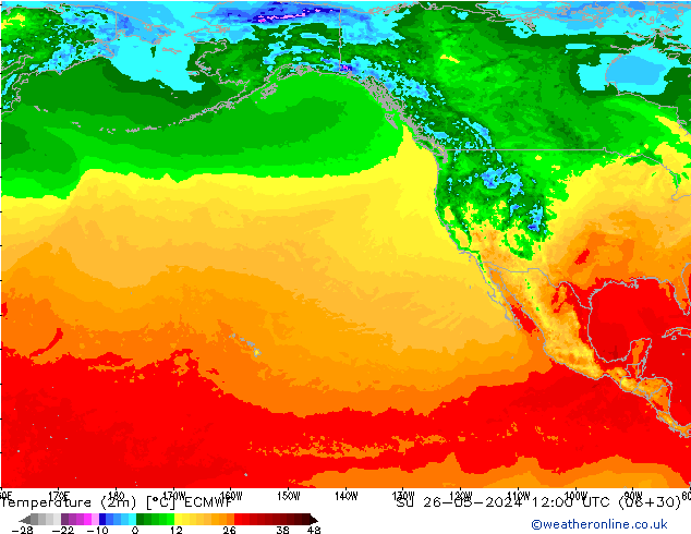 Temperature (2m) ECMWF Ne 26.05.2024 12 UTC