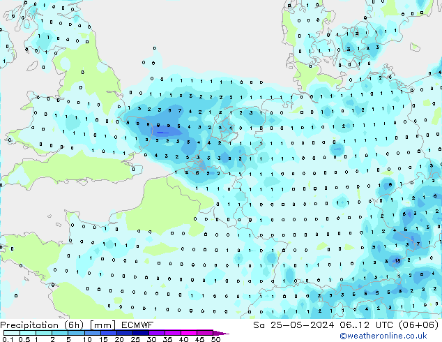 Z500/Rain (+SLP)/Z850 ECMWF sáb 25.05.2024 12 UTC