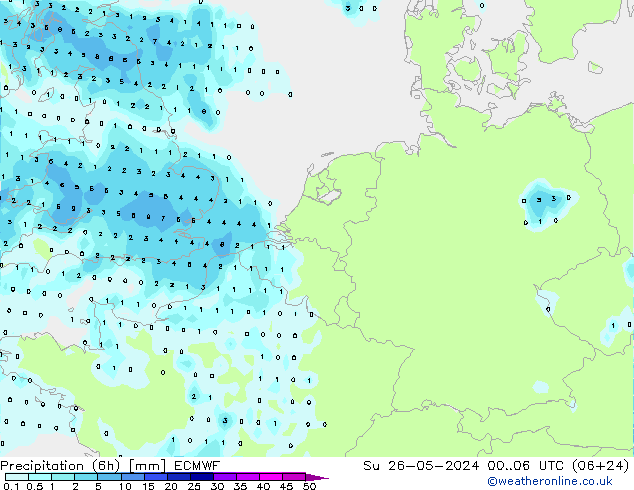 Z500/Rain (+SLP)/Z850 ECMWF So 26.05.2024 06 UTC