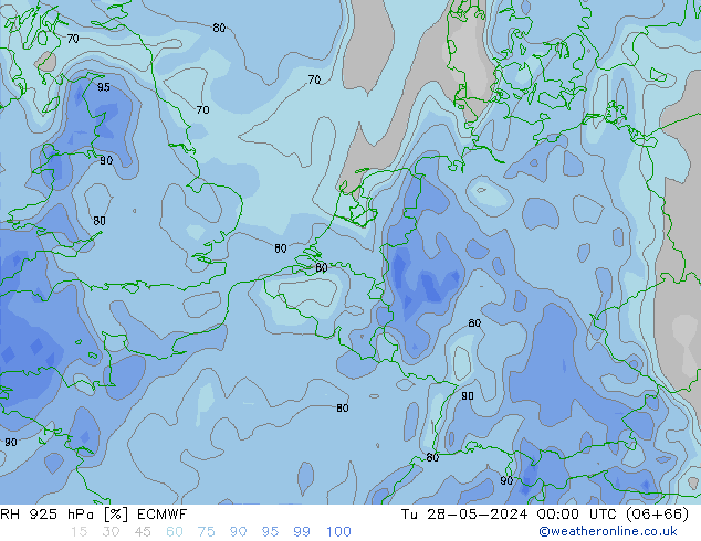 925 hPa Nispi Nem ECMWF Sa 28.05.2024 00 UTC