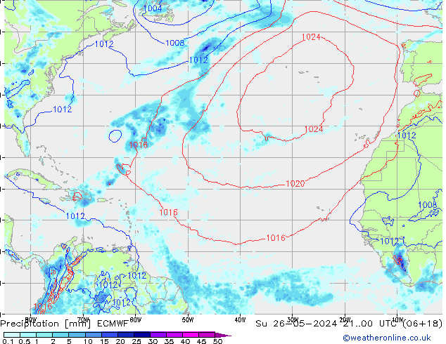 Neerslag ECMWF zo 26.05.2024 00 UTC