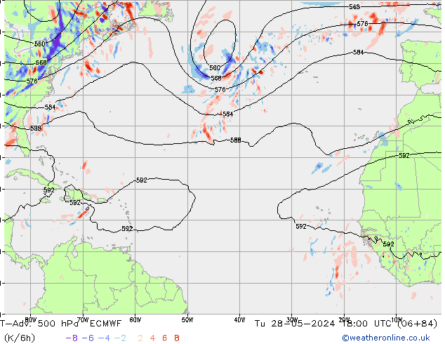 T-Adv. 500 hPa ECMWF Ter 28.05.2024 18 UTC