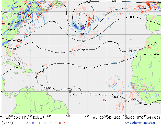 T-Adv. 500 hPa ECMWF Çar 29.05.2024 00 UTC