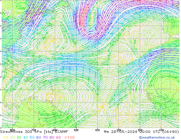 ветер 300 гПа ECMWF ср 29.05.2024 00 UTC