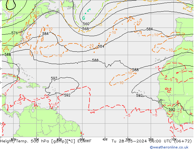 Z500/Rain (+SLP)/Z850 ECMWF Tu 28.05.2024 06 UTC