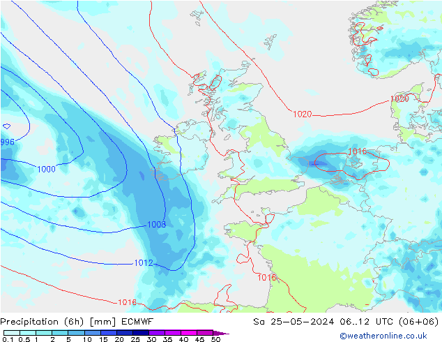 Z500/Rain (+SLP)/Z850 ECMWF so. 25.05.2024 12 UTC