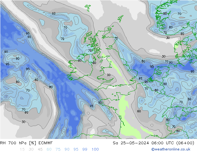 RV 700 hPa ECMWF za 25.05.2024 06 UTC